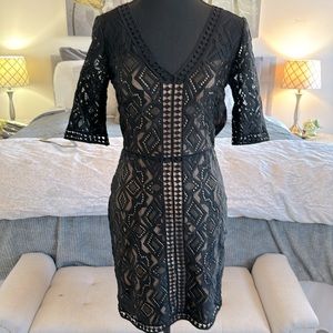 EUC Gianni Bini black lace overlay dress - size 2